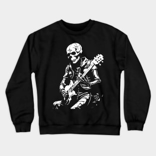 skeleton plays rock guitar Crewneck Sweatshirt